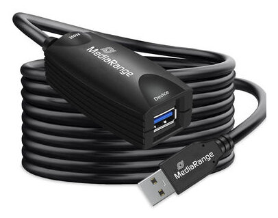 MediaRange MRCS242 USB Kabel USB 3.2 Gen 1 (3.1 Gen 1) 5 m USB A Schwarz