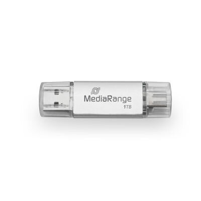 MediaRange MR941-1 USB-Stick 1 TB USB Type-A / USB Type-C 3.2 Gen 1 (3.1 Gen 1) Silber