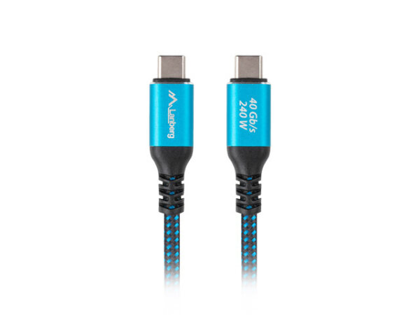 Lanberg CA-CMCM-44CU-0005-BK USB Kabel USB4 Gen 2x2 0,5 m USB C Schwarz, Blau