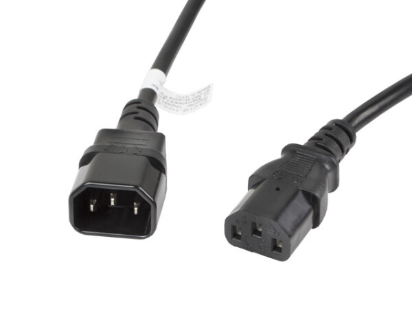Lanberg CA-C13E-11CC-0030-BK Stromkabel Schwarz 3 m C13-Koppler C14-Koppler