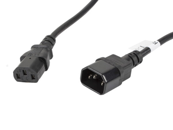 Lanberg CA-C13E-11CC-0050-BK Stromkabel Schwarz 5 m C13-Koppler C14-Koppler