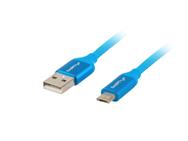 Lanberg CA-USBM-20CU-0010-BL USB Kabel USB 2.0 1 m Micro-USB A USB A Blau