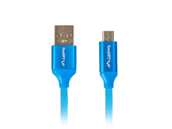 Lanberg CA-USBM-20CU-0018-BL USB Kabel USB 2.0 1,8 m Micro-USB A USB A Blau