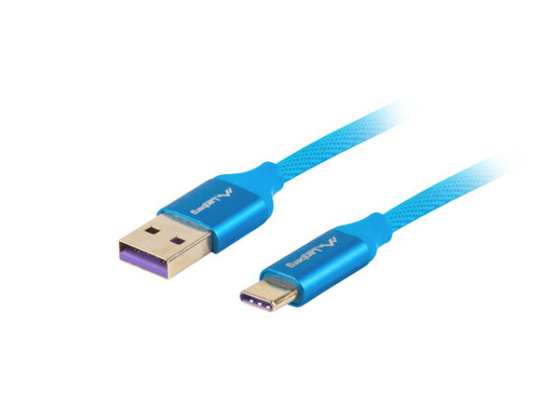 Lanberg CA-USBO-21CU-0010-BL USB Kabel USB 2.0 1 m USB A USB C Blau