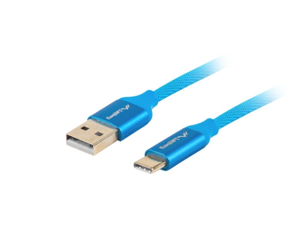 Lanberg CA-USBO-22CU-0010-BL USB Kabel USB 2.0 1 m USB C USB A Blau