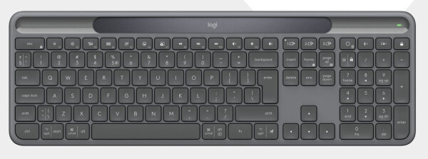 Logitech Signature Slim Solar+ K980 for Business Tastatur Universal RF Wireless + Bluetooth QWERTZ Deutsch Graphit