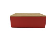 Alessi BG03 R Mattina Brotkasten, Stahl, Bambusholz, rot,...
