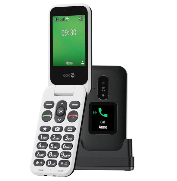 Doro Leva E30, Großtastenklapphandy, 4G, schwarz-weiß