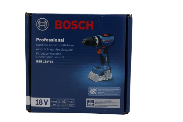 Bosch Prof. 18V Akku-Bohrschrauber GSB 18V-65 (bürstenloser Motor)