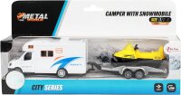 METAL World - Camper Pullback + Anhänger + Schneescooter - 23,5 cm