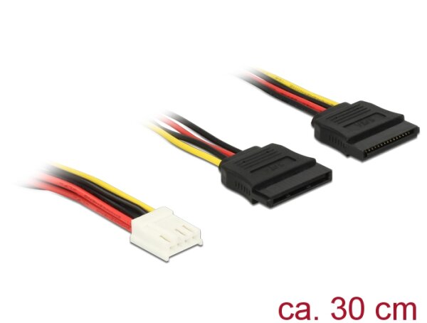 Delock Kabel Power 4 Pin Floppy Buchse > 2 x SATA 15 Pin