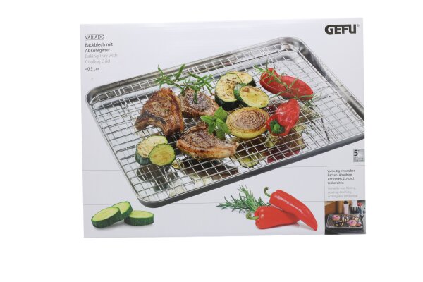 Gefu Backblech mit Abkühl- / Abtropfgitter Variado