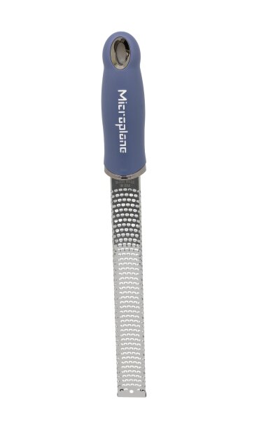 Microplane Zester Küchenreibe in Denim-Blau für Zitrusfrüchte, Parmesan, Ingwer,