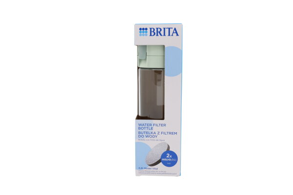 BRITA Wasserfilterflasche Vital Hellgrün (600ml) mit 2 MicroDisc-Filtern