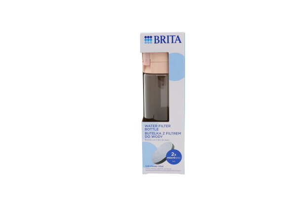 BRITA Wasserfilterflasche Vital Rosa (600ml) mit 2 MicroDisc-Filtern