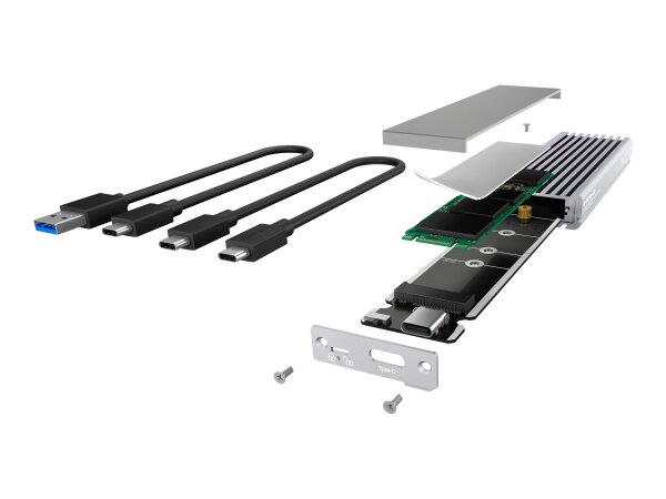 ICY BOX IB-1817Ma-C31, Type-C® USB 3.2 Gen 2 zu PCIe NVMe M.2 2230/2242/2260/2280 SSD Gehäuse mit Schreibschutz