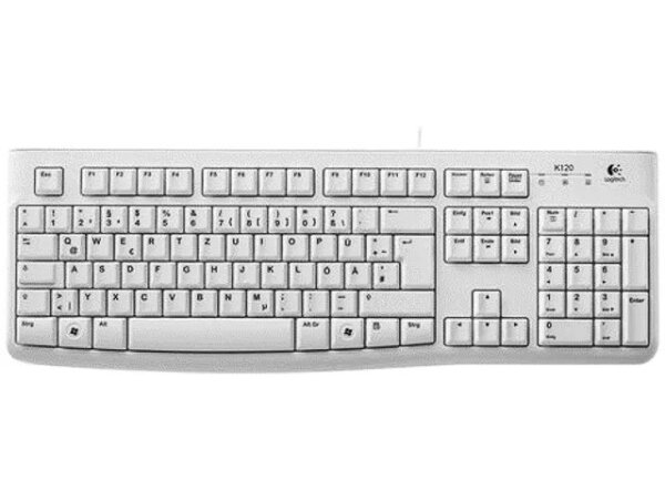 Logitech Keyboard K120 for Business Tastatur Büro USB QWERTZ Deutsch Weiß