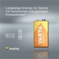 Varta Longlife Extra 9V Einwegbatterie Alkali