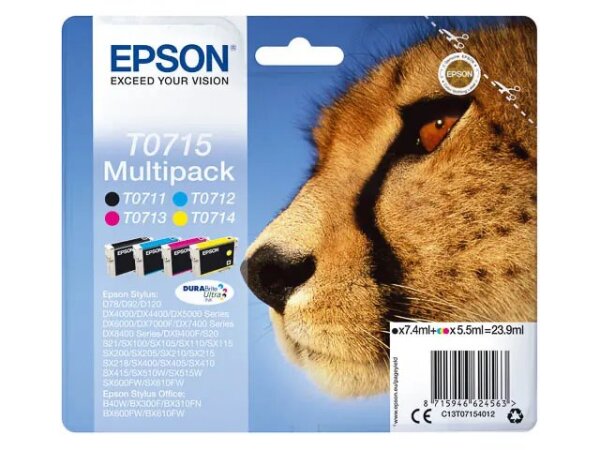 Epson Multipack 4 Farben T0715, DURABrite Ultra Ink