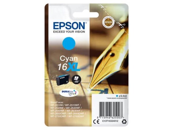 Epson Pen and crossword Singlepack Cyan 16XL DURABrite Ultra Ink