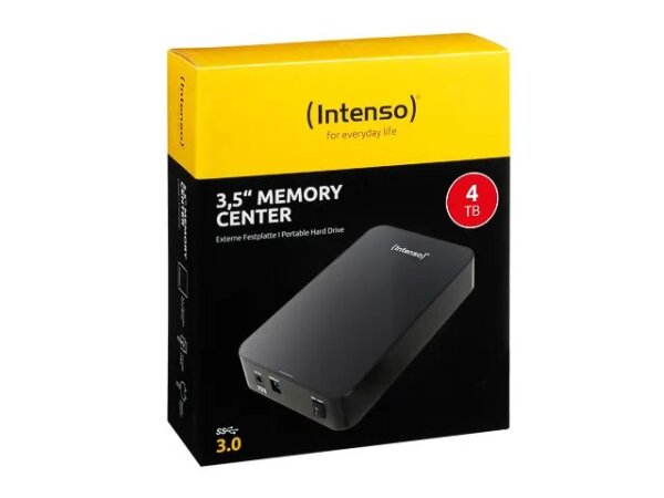 Intenso Memory Center Externe Festplatte 4 TB 5400 RPM 3.5" USB Typ-A 3.2 Gen 1 (3.1 Gen 1) Schwarz
