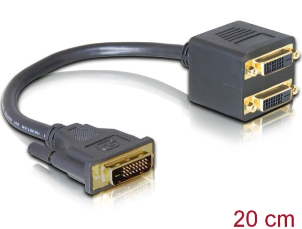 Delock Adapter DVI 25 Stecker zu 2x DVI 25 Buchse