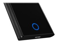 ICY BOX IB-273StU3, Ext. HDD-Gehäuse, 1x 2,5" SATA HDD zu USB 3.2 Gen 1 Host, blaue Kreisbeleuchtung, Aluminium, schwarz