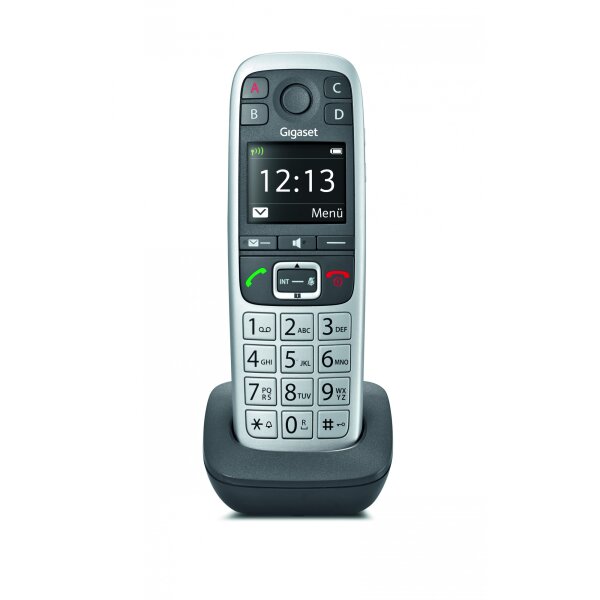Gigaset E560HX int. Großtasten Mobilteil mit Ladeschale - platin