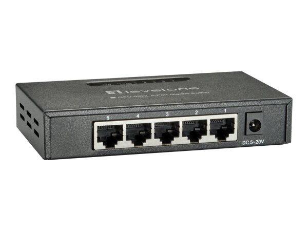 LevelOne GEU-0523 Netzwerk-Switch Unmanaged Gigabit Ethernet (10/100/1000) Schwarz
