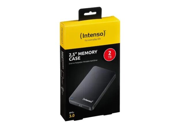 Intenso 2TB 2.5" Memory Case USB 3.0 Externe Festplatte 5400 RPM 2.5" USB Typ-A 3.2 Gen 1 (3.1 Gen 1) Schwarz