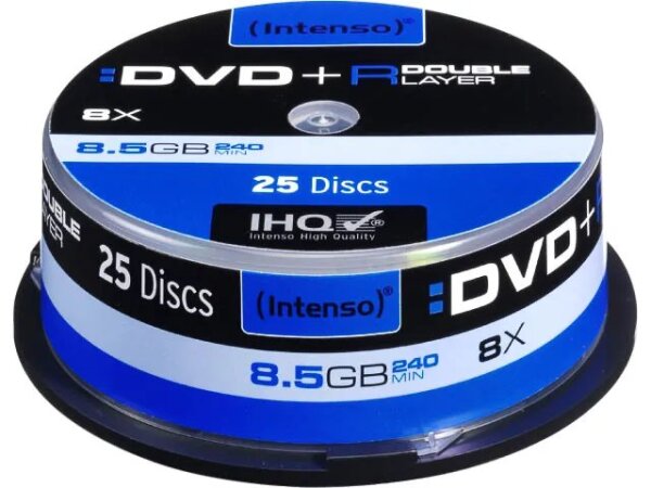 Intenso DVD+R 8.5GB 8x Double Layer 25er Cakebox 8,5 GB DVD+R DL 25 Stück(e)