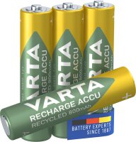 VARTA Akku Micro AAA 800mAh NiMH Recharge Accu Recycled...
