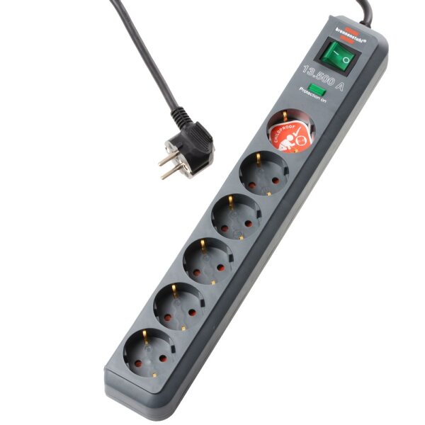 Brennenstuhl Eco-Line 13.500A ÜSS 6-fach anthrazit, 5 m