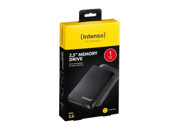 Intenso Memory Drive, 1TB Externe Festplatte 5400 RPM 2.5" USB Typ-A 3.2 Gen 1 (3.1 Gen 1) Schwarz