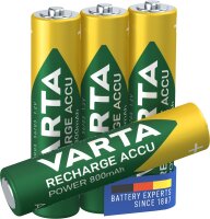 VARTA Akku Micro AAA 800mAh NiMH Recharge Accu Power (4er...