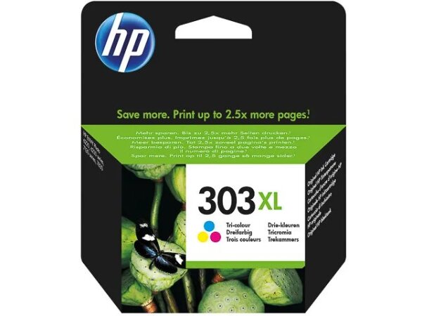 HP 303XL Cyan/Magenta/Gelb Original Druckerpatrone mit hoher Reichweite
