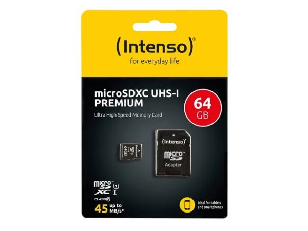 Intenso 3423490 Speicherkarte 64 GB MicroSDXC UHS-I Klasse 10