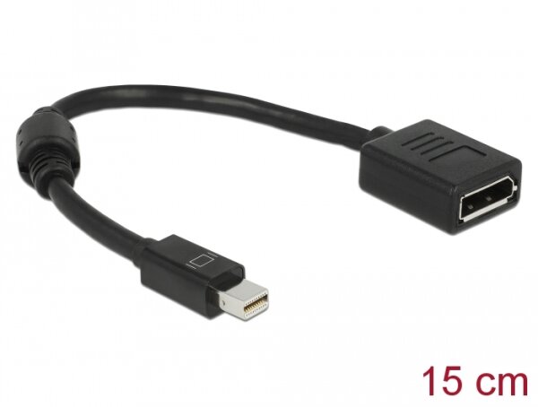 Delock Adapter mini Displayport 1.2 Stecker > Displayport Buchse 8K schwarz