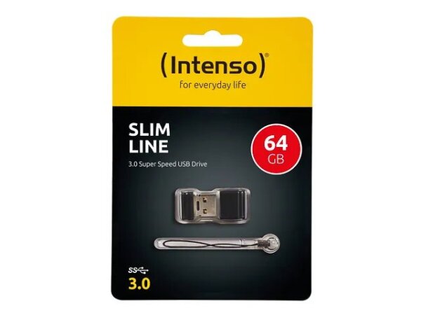 Intenso Slim Line USB-Stick 64 GB USB Typ-A 3.2 Gen 1 (3.1 Gen 1) Schwarz
