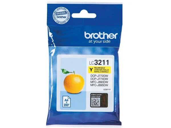 Brother LC3211Y Druckerpatrone 1 Stück(e) Original Standardertrag Gelb