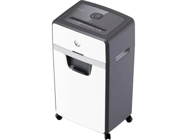 HP OneShred 24CC Aktenvernichter Partikelschnitt-Zerkleinerung 65 dB 22 cm Weiß, Schwarz