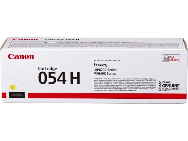 Canon 054 H High Yield Toner-Cartridge, Gelb
