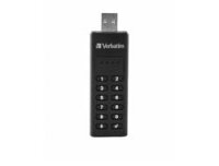 Verbatim Keypad Secure - USB-3.0-Stick 64 GB - Datenspeicher mit Passwortschutz, inkl. USB-A zu USB-A-Verlängerungskabel - Schwarz