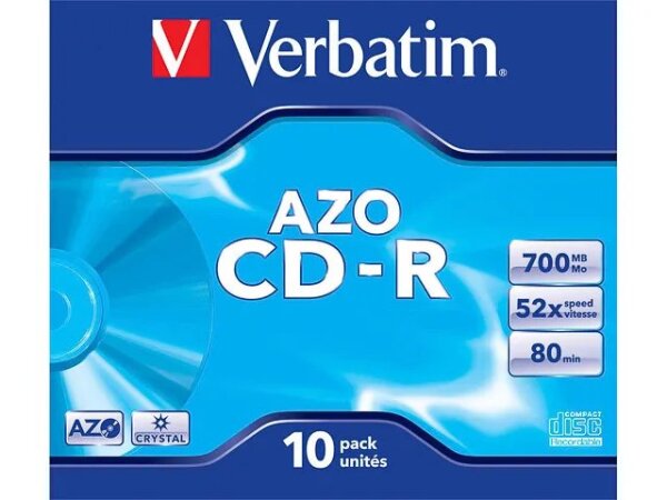 Verbatim CD-R AZO Crystal 700 MB 52x 10 Stück(e)