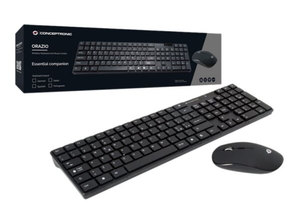 Conceptronic ORAZIO Kabellose Tastatur- und Maus-Kombination, deutsch