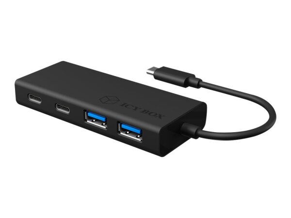 ICY BOX IB-HUB1426-CPD, USB 3.2 Gen 1 Type-C® Hub zu 2x Type-C® und 2x Type-A USB Anschlüssen und Power Delivery bis zu 60 W