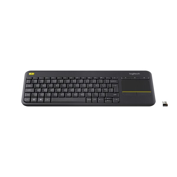 Logitech K400 Plus - Tastatur mit Touchpad - kabellos DE - schwarz