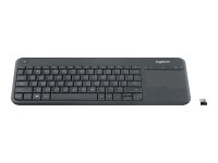 Logitech K400 Plus - Tastatur mit Touchpad - kabellos DE - schwarz