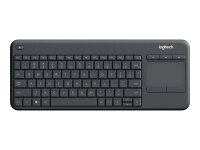 Logitech K400 Plus - Tastatur mit Touchpad - kabellos DE - schwarz
