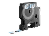 DYMO D1 - Standardetiketten - Schwarz auf Transparent - 12mm x 7m